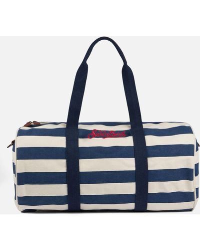 Mc2 Saint Barth Travel Duffel Bag With Stripes - Blue