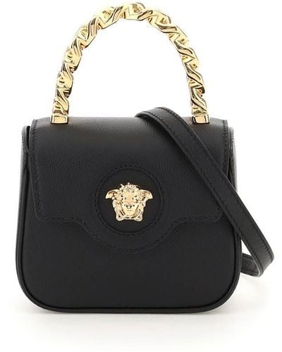 Versace Leather La Medusa Mini Bag - Black