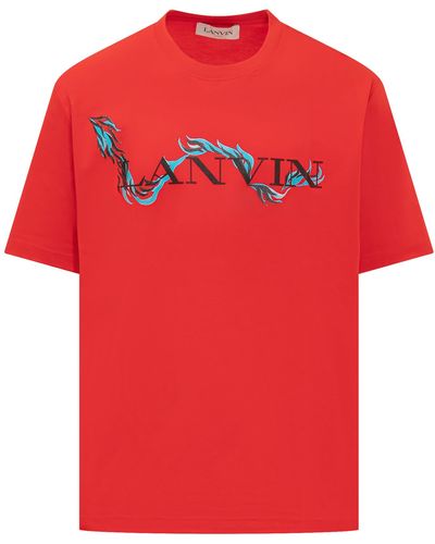 Lanvin T-shirt With Logo - Red