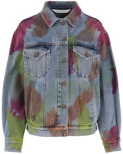 Palm Angels Denim Oversize Jacket - Multicolour