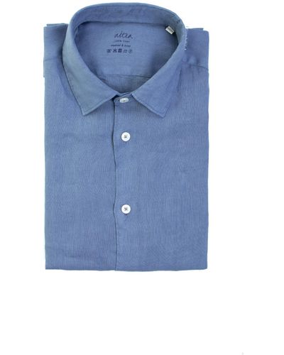 Altea Slim Fit Linen Shirt - Blue