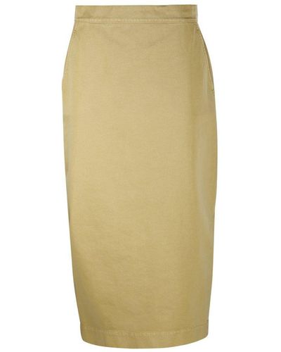 Max Mara High Waist Midi Skirt - Yellow