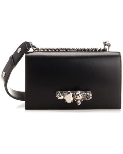 Alexander McQueen Jeweled Satchel Bag - Black