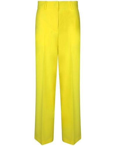 MSGM High-Waist Straight-Leg Tailored Trousers - Yellow