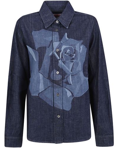 KENZO Rose Shirt - Blue