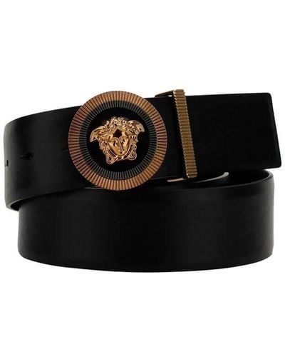 Versace Medusa Biggie Belt In Black Leather