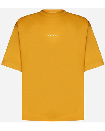 Marni Logo Cotton T-Shirt - Yellow
