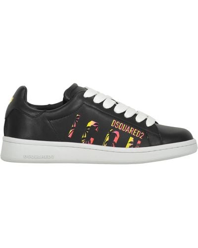 DSquared² Leather Low-Top Trainers - Black