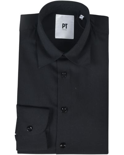 PT01 Patched Pocket Plain Shirt - Black