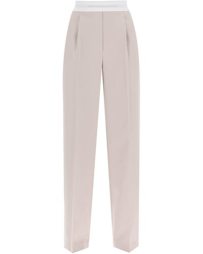 Alexander Wang Straight-Cut Pants With Contrasting Logo Band - Multicolor