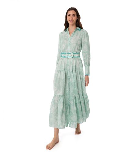 Mc2 Saint Barth Linen Long Dress - Green