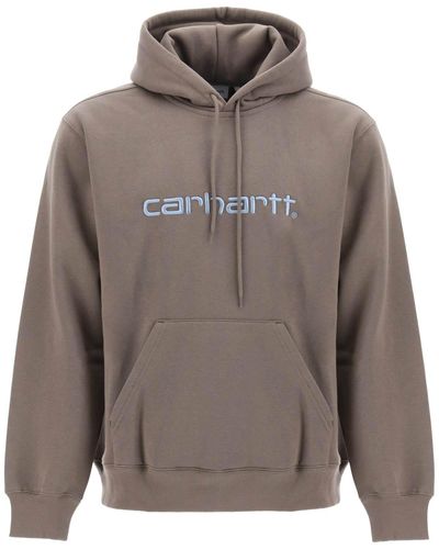 Carhartt Embroidered Logo Hoodie - Brown