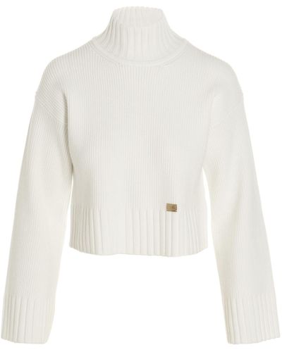 Elisabetta Franchi High Neck Sweater - White