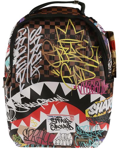 Sprayground Shark Graffiti Shoulder Bag - Black