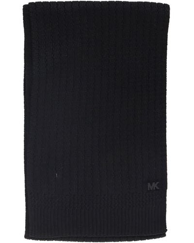 MICHAEL Michael Kors Solid Color Scarf With Logo - Black