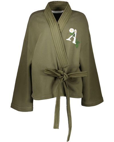 Palm Angels Cotton Kimono - Green