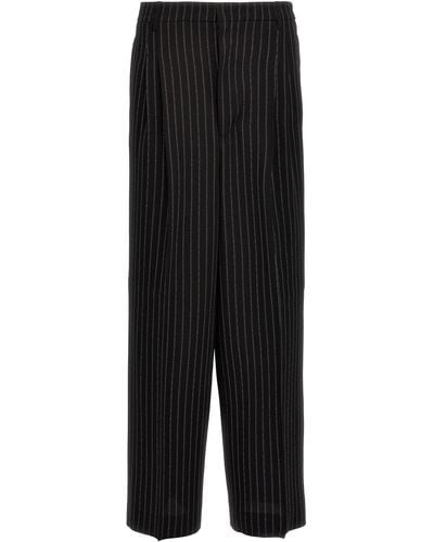 Ami Paris Pinstripe Trousers - Black