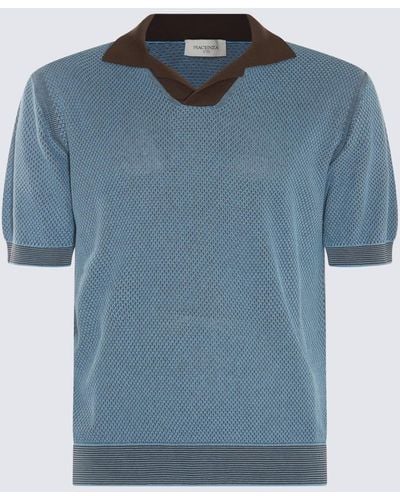 Piacenza Cashmere Cotton-Silk Blend Polo Shirt - Blue