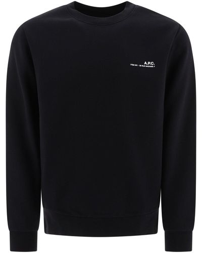 A.P.C. Logo Printed Crewneck Sweatshirt - Blue