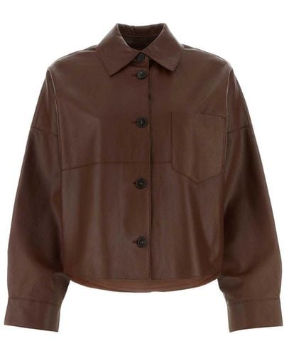 Weekend by Maxmara Chocolate Leather Vortice Shirt - Brown