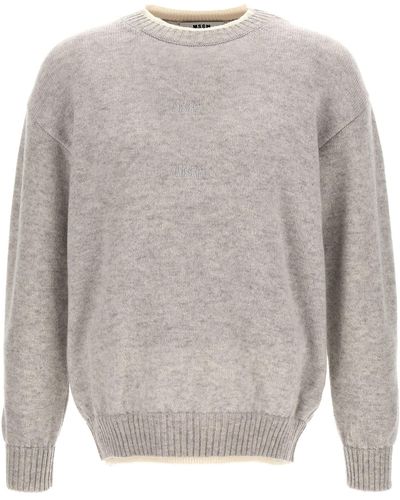 MSGM Logo Embroidery Sweater Sweater, Cardigans - Gray