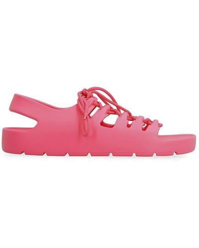 Bottega Veneta Jelly Lace-up Slingback Sandals - Pink