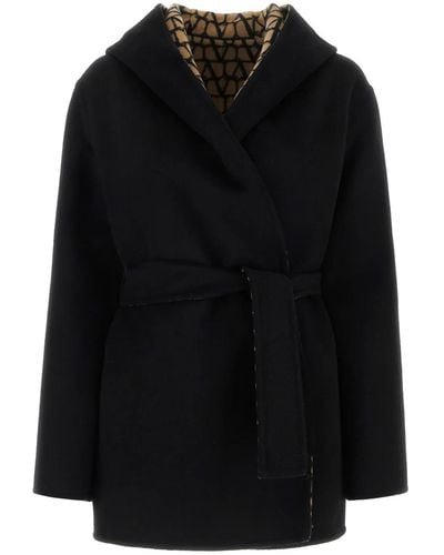 Valentino Wool Blend Coat - Black