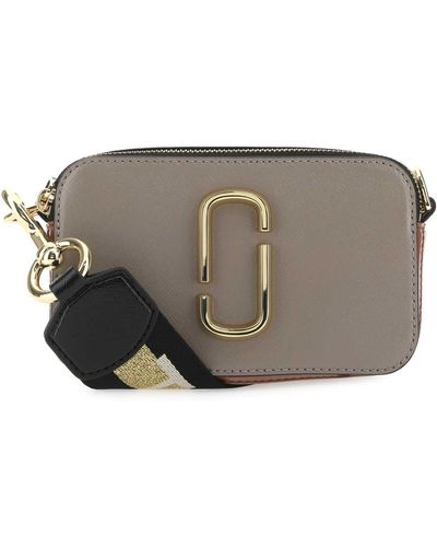 Marc Jacobs Leather The Snapshot Crossbody Bag - Grey