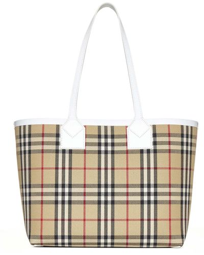 Burberry Vintage Check Tote - White