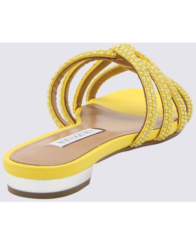 Aquazzura Leather Sandals - Yellow