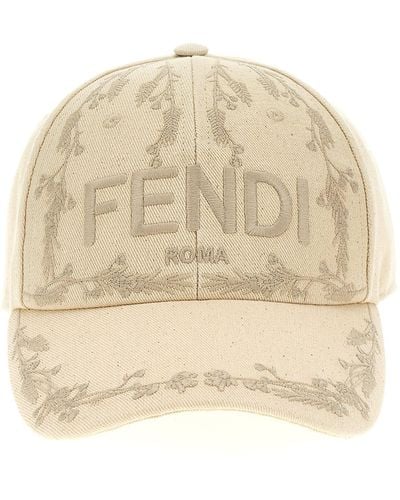 Fendi Roma Baseball Cap - Natural