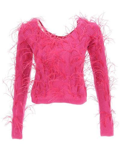 Cult Gaia U-neck Ribbed Sweater - Pink