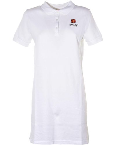 KENZO Boke Flower Mini Polo Shirt Dress - White