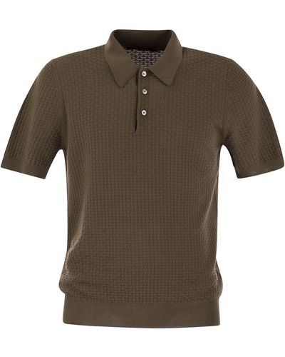 Tagliatore Knitted Cotton Polo Shirt - Green