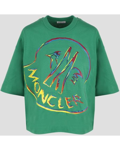 Moncler Oversized T-Shirt With Logo - Green