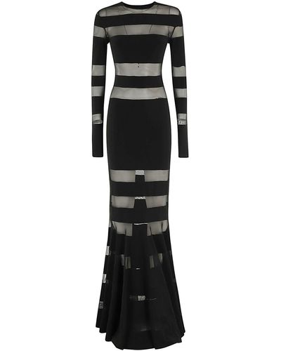 Norma Kamali Spliced Dress Fishtail Gown - Black