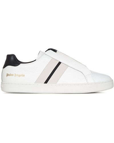 Palm Angels Logo-print Leather Sneakers - White