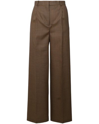 MSGM Two-tone Wool Pants - Brown