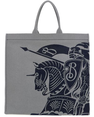Burberry 'Ekd' Xl Shopping Bag - Gray
