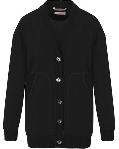 Fedeli Maxi Cardigan With Buttons - Black