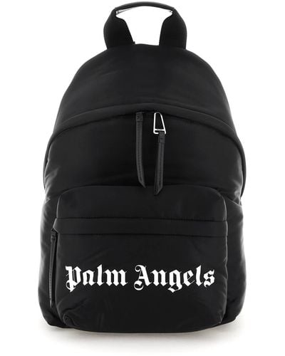 Palm Angels Nylon Backpack With Logo - Black