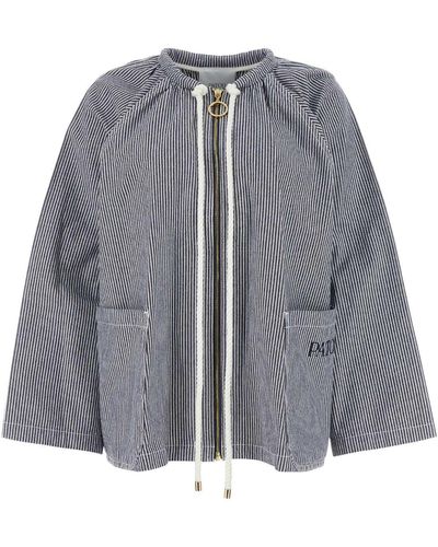 Patou Embroidered Cotton Jacket - Grey