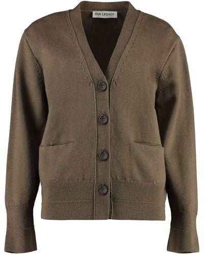 Our Legacy Compressed Merino Wool Cardigan - Green