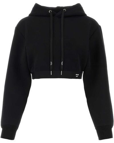 Prada Stretch Cotton Blend Sweater - Black