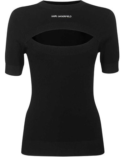 Karl Lagerfeld Knitted T-Shirt - Black
