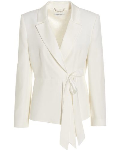 Alberta Ferretti Bow Blazer Jacket - White