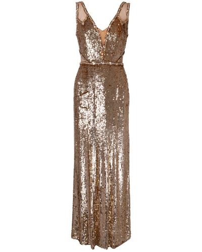 Jenny Packham Carole Sequin Gown - White