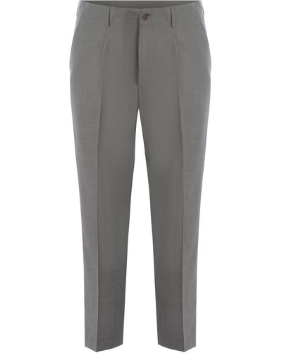 Costumein Trousers Valerio Made Of Wool Canvas - Grey