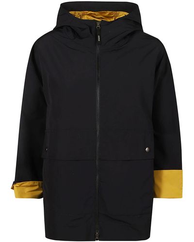 Aspesi Hennie Pleat Detailed Hooded Jacket - Black