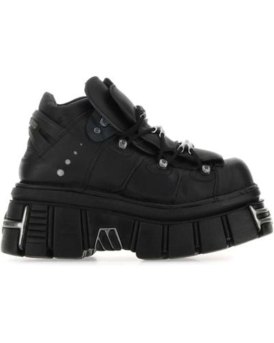 Vetements Leather New Rock Trainers - Black
